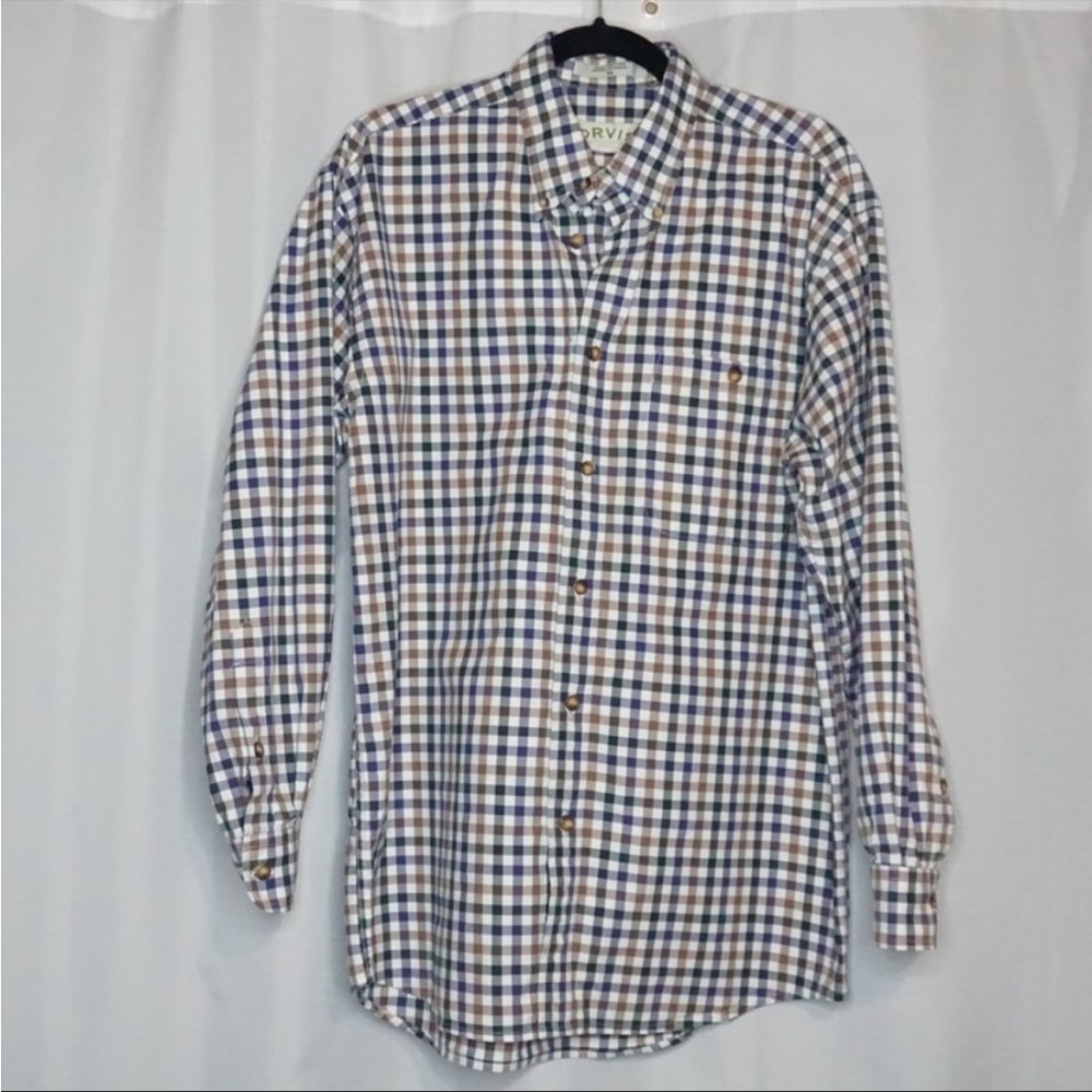 Orvis button down cotton shirt, size Large